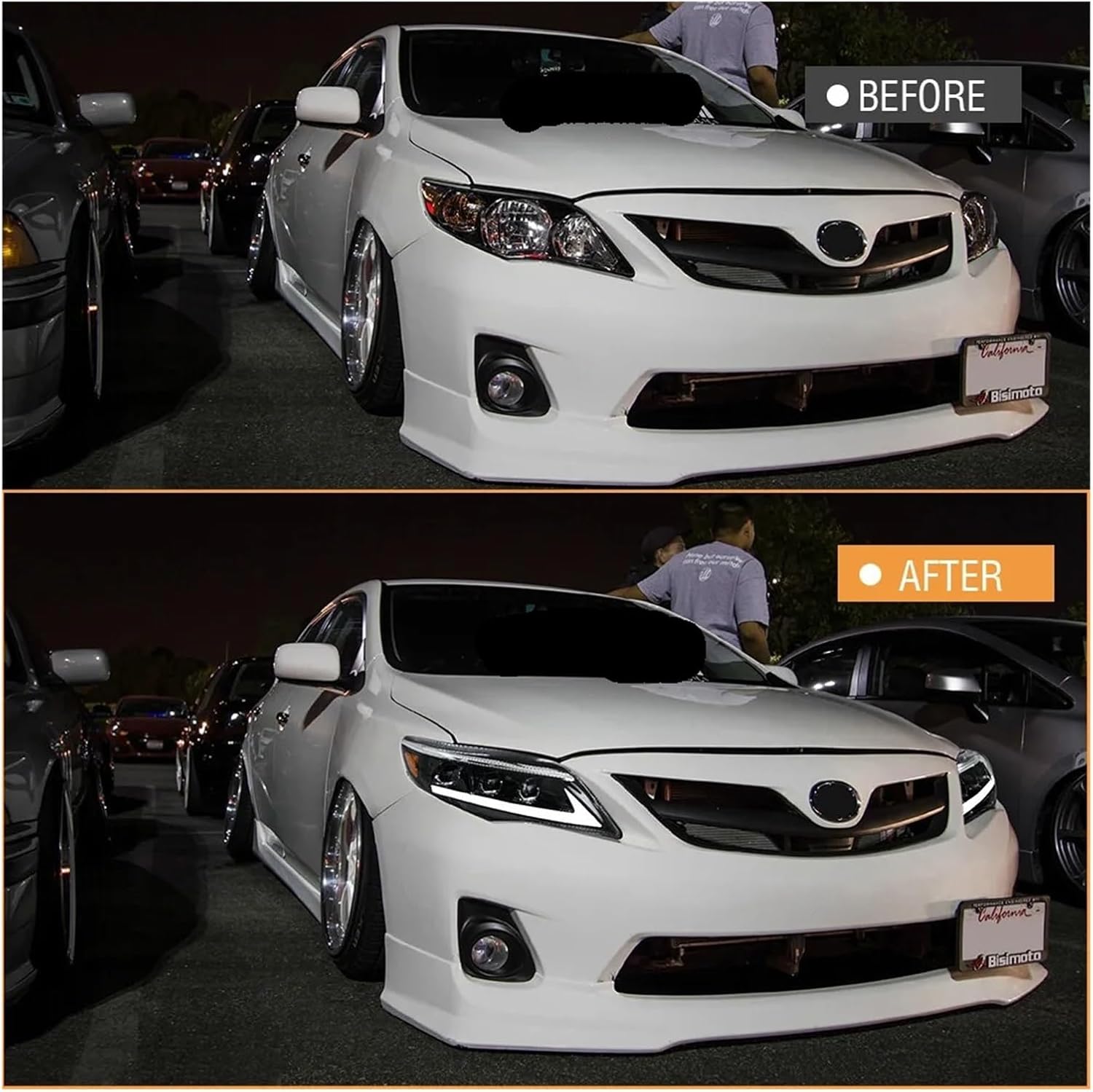 2Pcs Full LED Headlights Assembly Compatible For Toyota Corolla 4-Door 2011-2013 Turn Signal Front Head Lamps DRL Headlamp Accessories