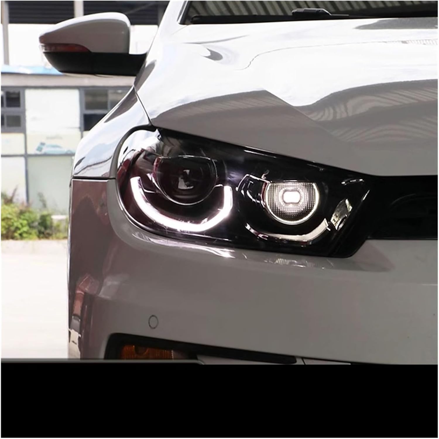 Car Led Headlights Compatible For VW Scirocco 2009-2017 RHD LHD Style LED Auto Headlamp Assembly Upgrade Projector Lens Accessories Kit(Xenon,RHD)