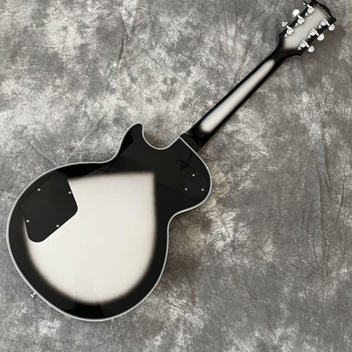 Electric Guitar Silver Burst Single Cutaway Solid Body Set Neck Dual Humbuckers Chrome