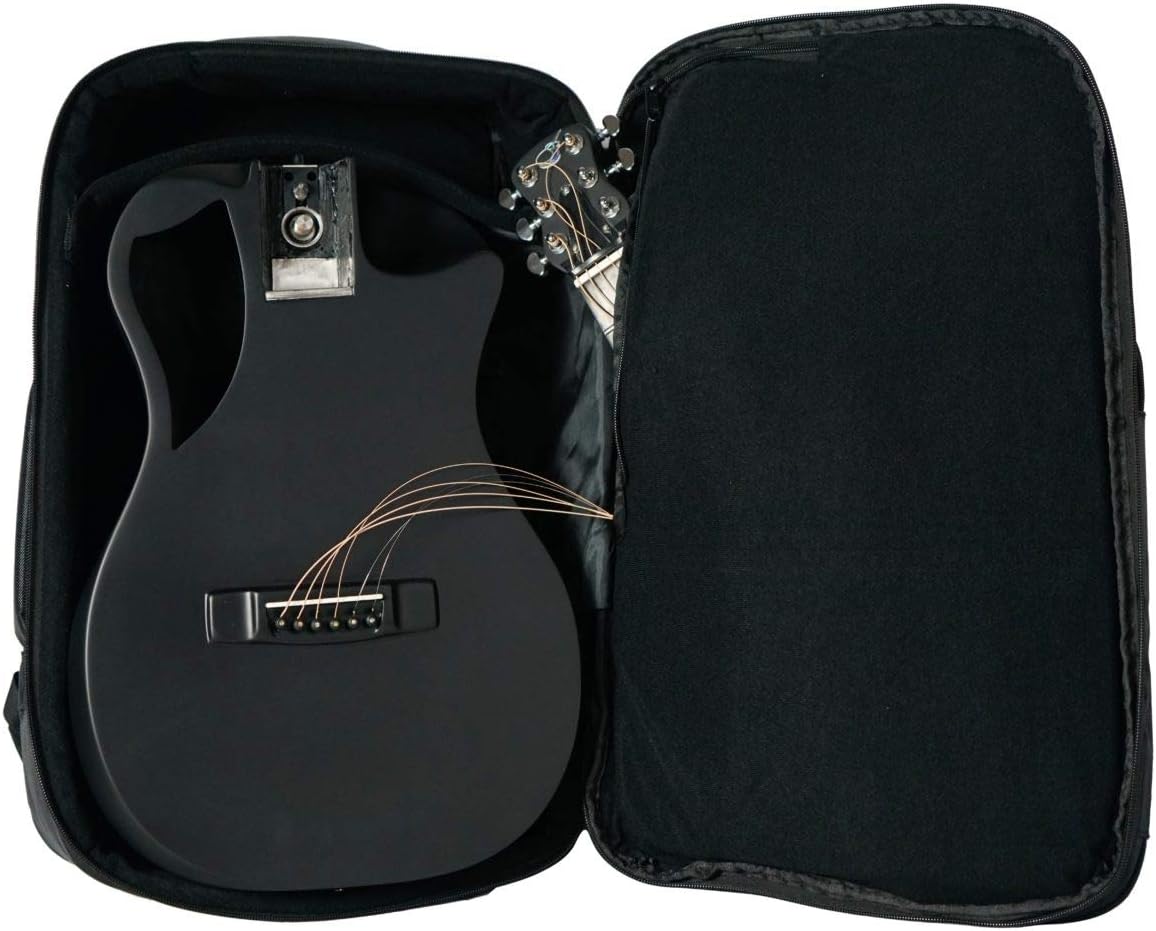 Journey Instruments Carbon Fiber Travel Guitar – OF660M Traveling Acoustic Guitar with Collapsible Patented System – Portable Backpack Case (Matte Black)