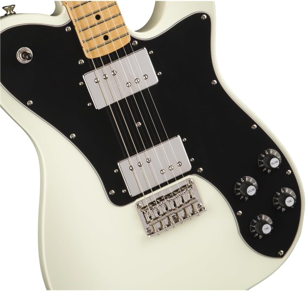 Fender Squier Classic Vibe 70s Deluxe Telecaster Electric Guitar, Olympic White, Maple Fingerboard