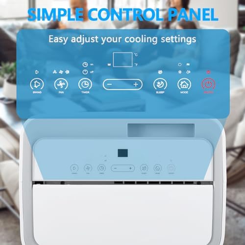 12,000 BTU Portable Air Conditioners, AC Portable Unit Cools up to 550 Sq.Ft,Room Air Conditioner with Remote Control,Dehumidifier & Fan, 3-in-1 Floor Standing Air Conditioner