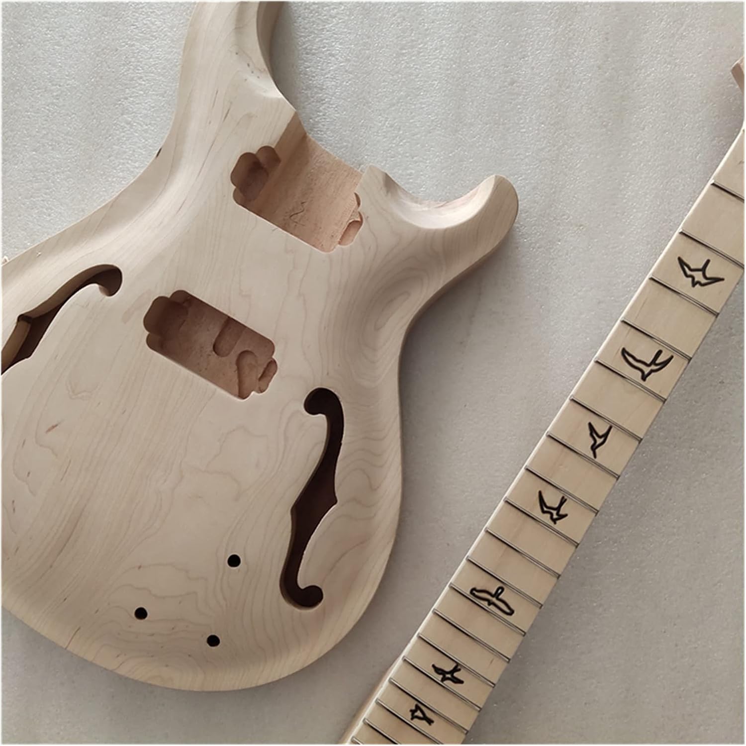 Unfinished Guitar Body 1 Set Unfinished Guitar Neck and Body for PRS Style Electric Guitar Kit Guitar DIY Accessory