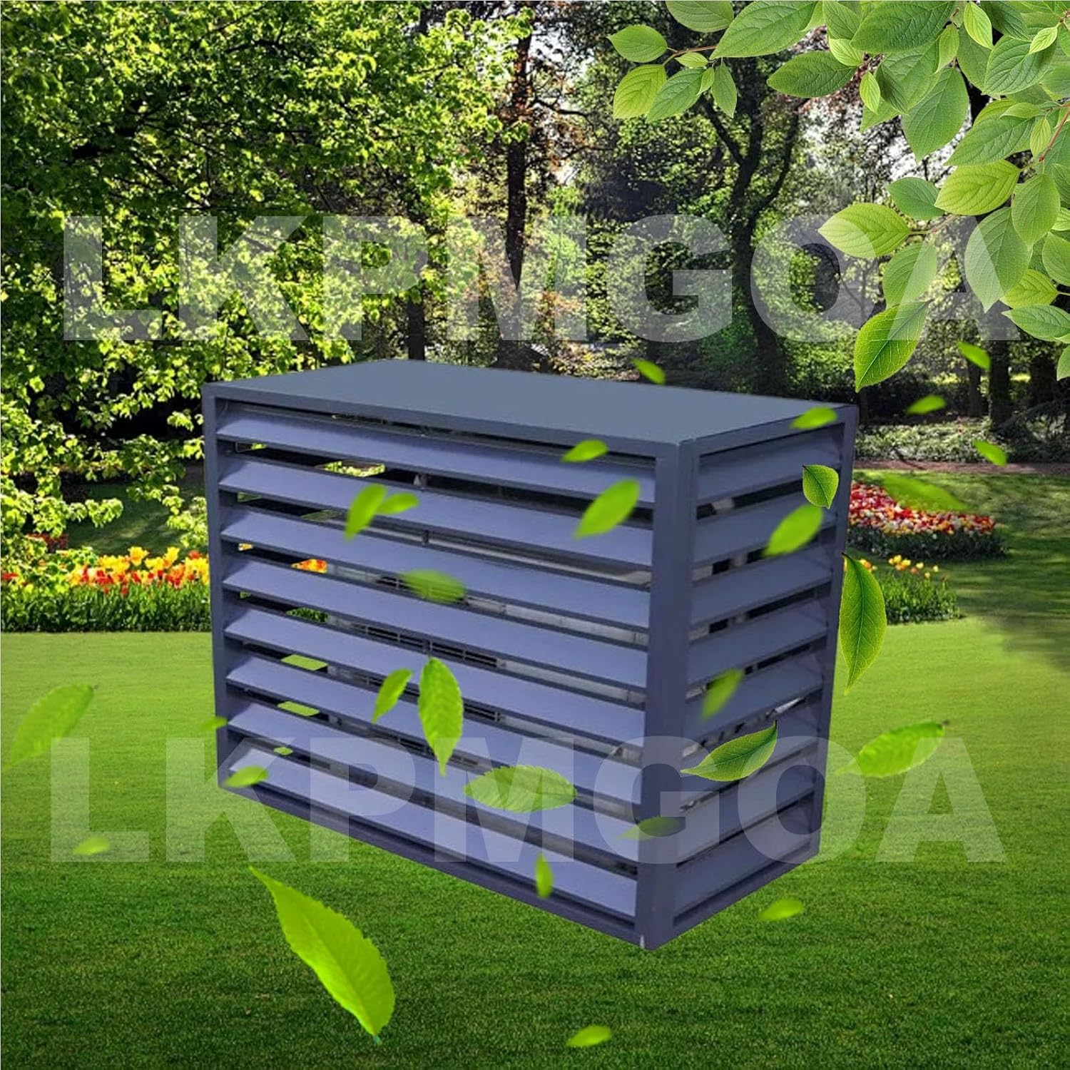 Aluminum Air Conditioner Cover, Air Conditioner Fence for Outside, Anti Theft, Noise Reduction, Wide Application, Outdoor All Weather(Brown,110cm)