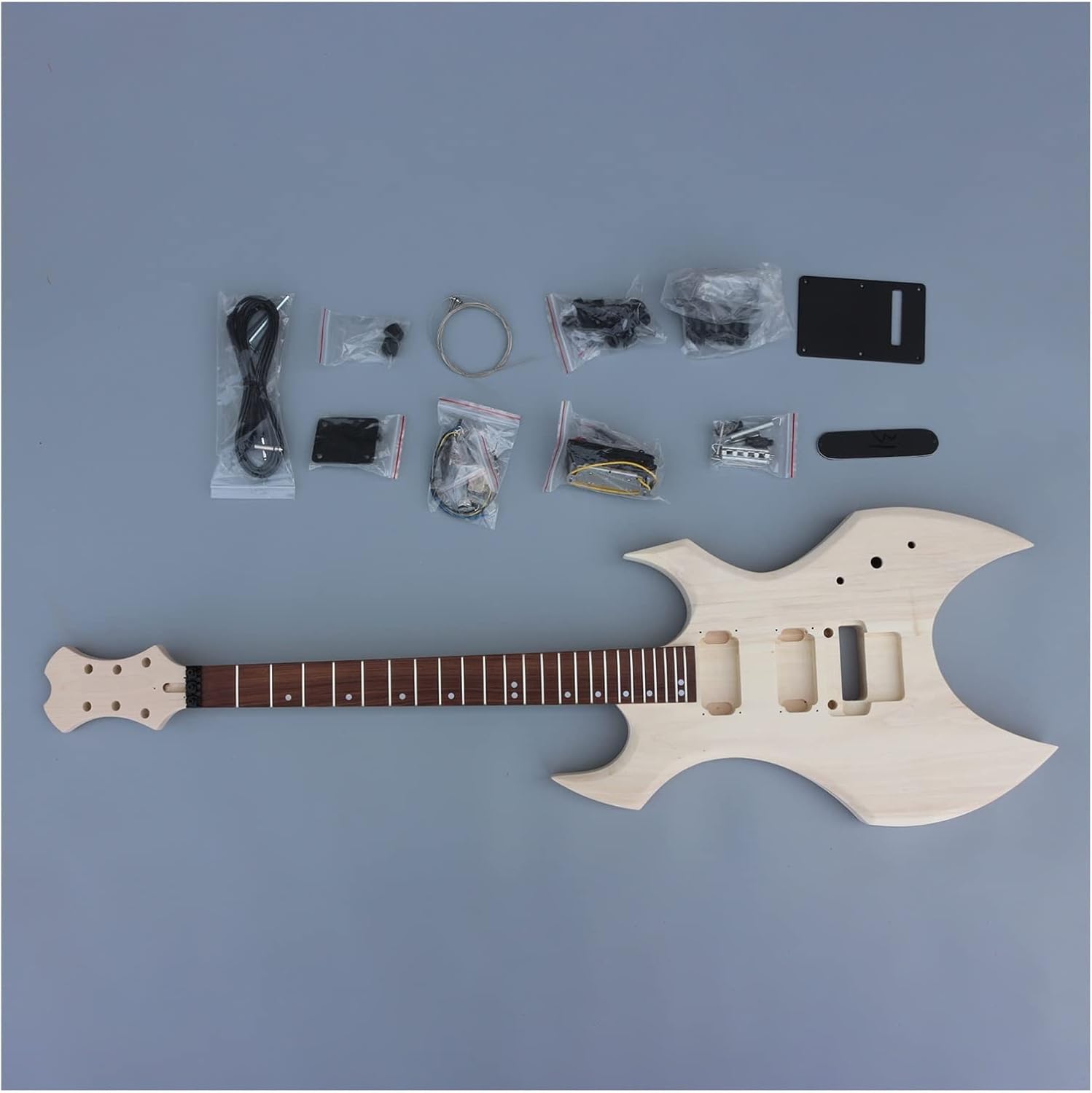 Basswood Body Mahogany Neck 24 Frets Rosewood Fretboard with Electric Guitar Hardwares Unfinished Guitar Set