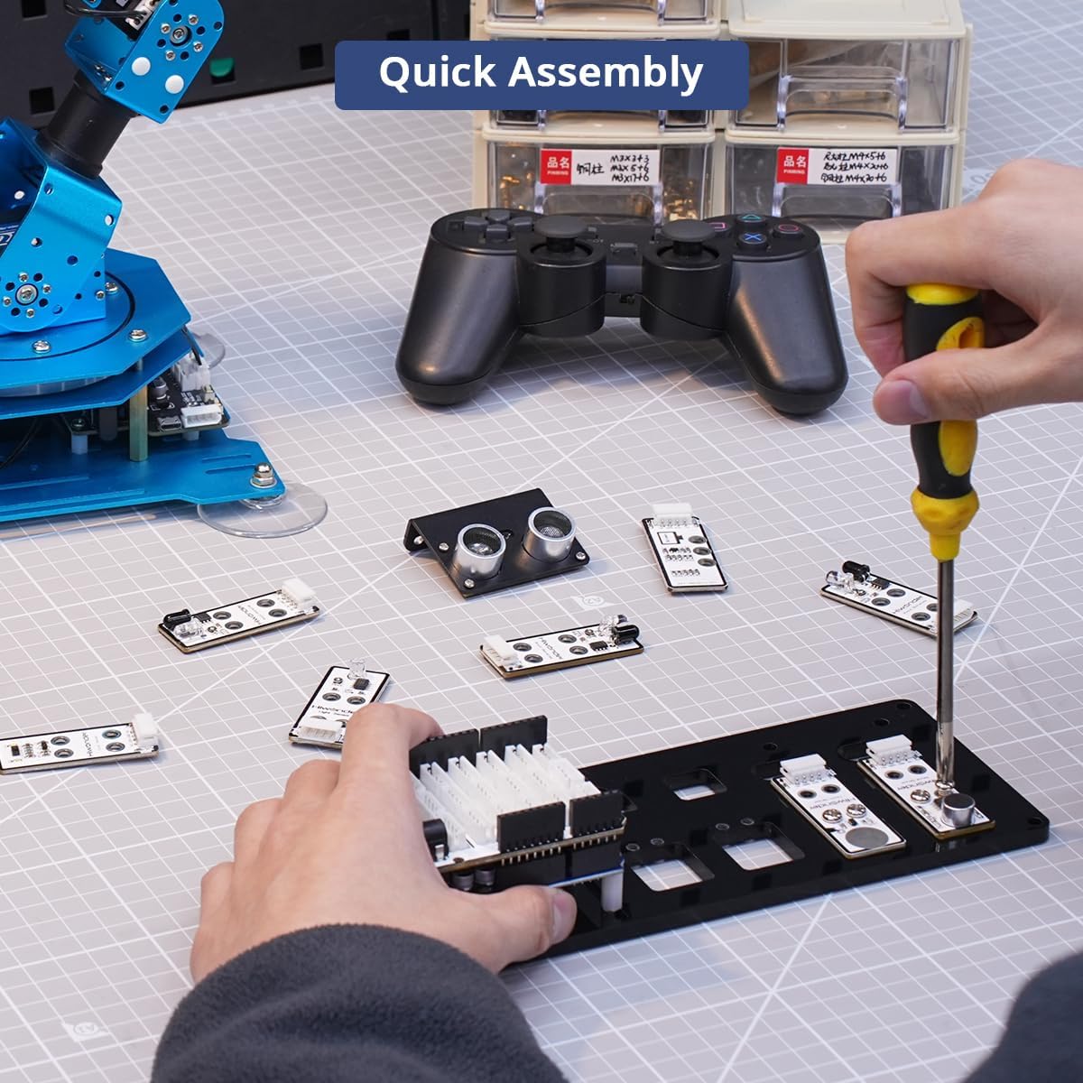 Robotic Arm 6DOF Robot Arm Kit with Secondary Development Compatible with Arduino, DIY Programming Kit STEAM Robot with Sensor and Arduino Open Source Code & Tutorial