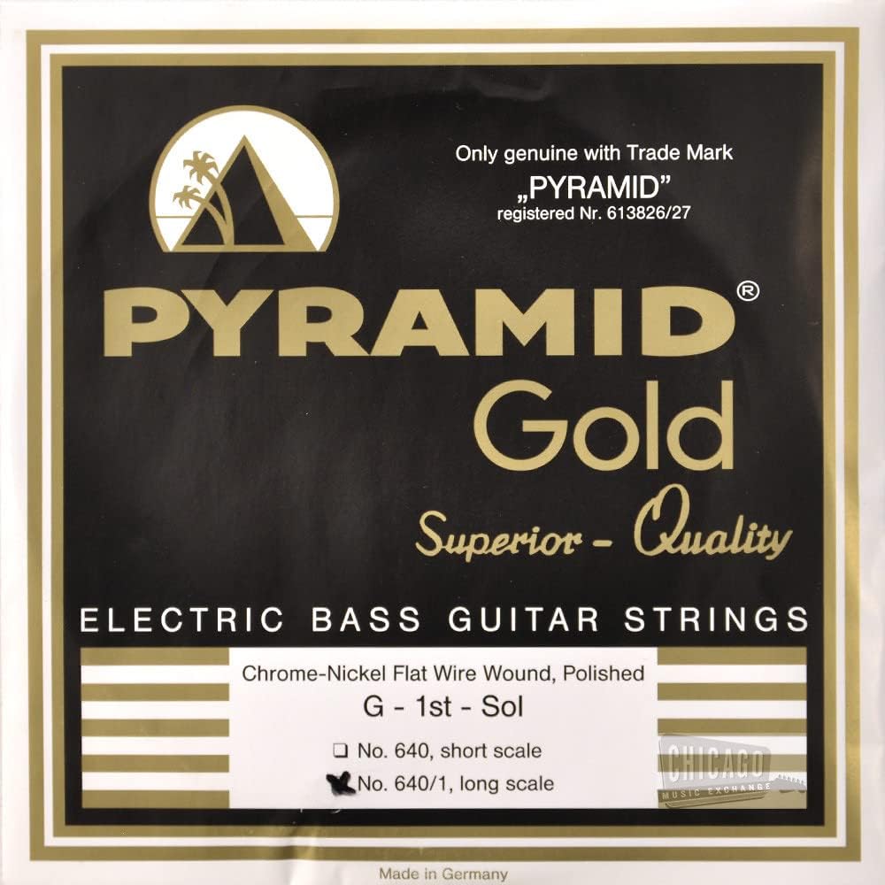 Pyramid Gold Flatwound Long Scale Bass Guitar Strings 40-105