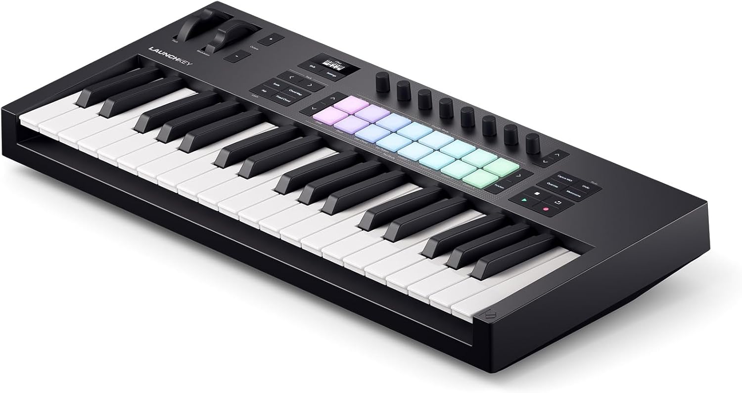 Audiosavings Bundle: Novation LAUNCHKEY 37 MK4 37-Key USB MIDI Ableton Live Keyboard Controller Bundle with Rockville PRO-M50 Studio Headphones w/Detachable Coil Cable, Case+Extra Ear Pad (2 Items)