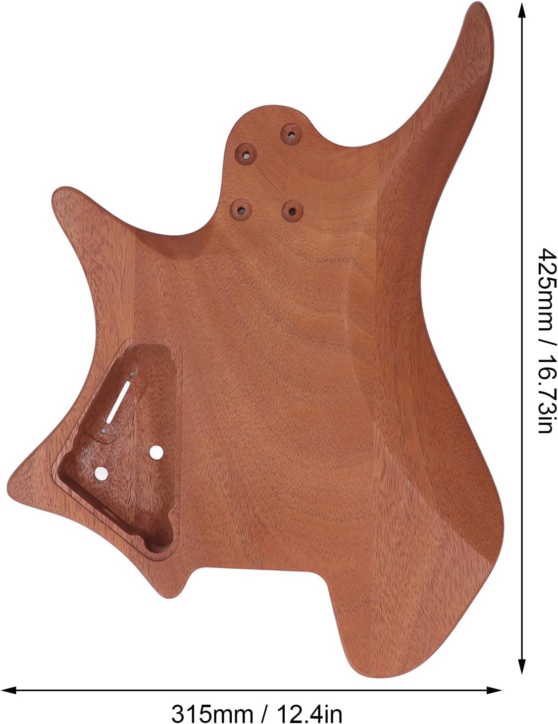 WALFRONT Mahogany Guitar Body DIY Electric Guitar Parts Unfinished Polished Mahogany Shape for Customization with Custom Neck and Hardware
