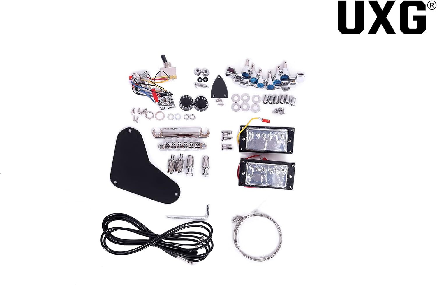 PRS Style DIY Electric Guitar kits,Mahogany Body, Mahogany Neck and Rosewood Fingerboard, H-H Pickup Configuration, Natural with Tiger Stripes