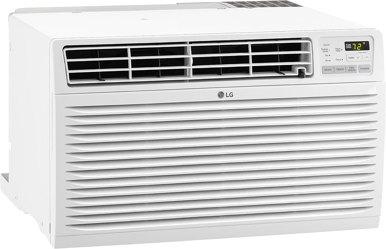 LG 9,800 BTU Through-the-Wall Air Conditioner, Cools 450 Sq.Ft. (18' x 25' Room Size), Electronic Control with Remote, 2 Cooling & Fan Speeds, 4-Way Air Deflection, Supplemental Heat, 230/208V