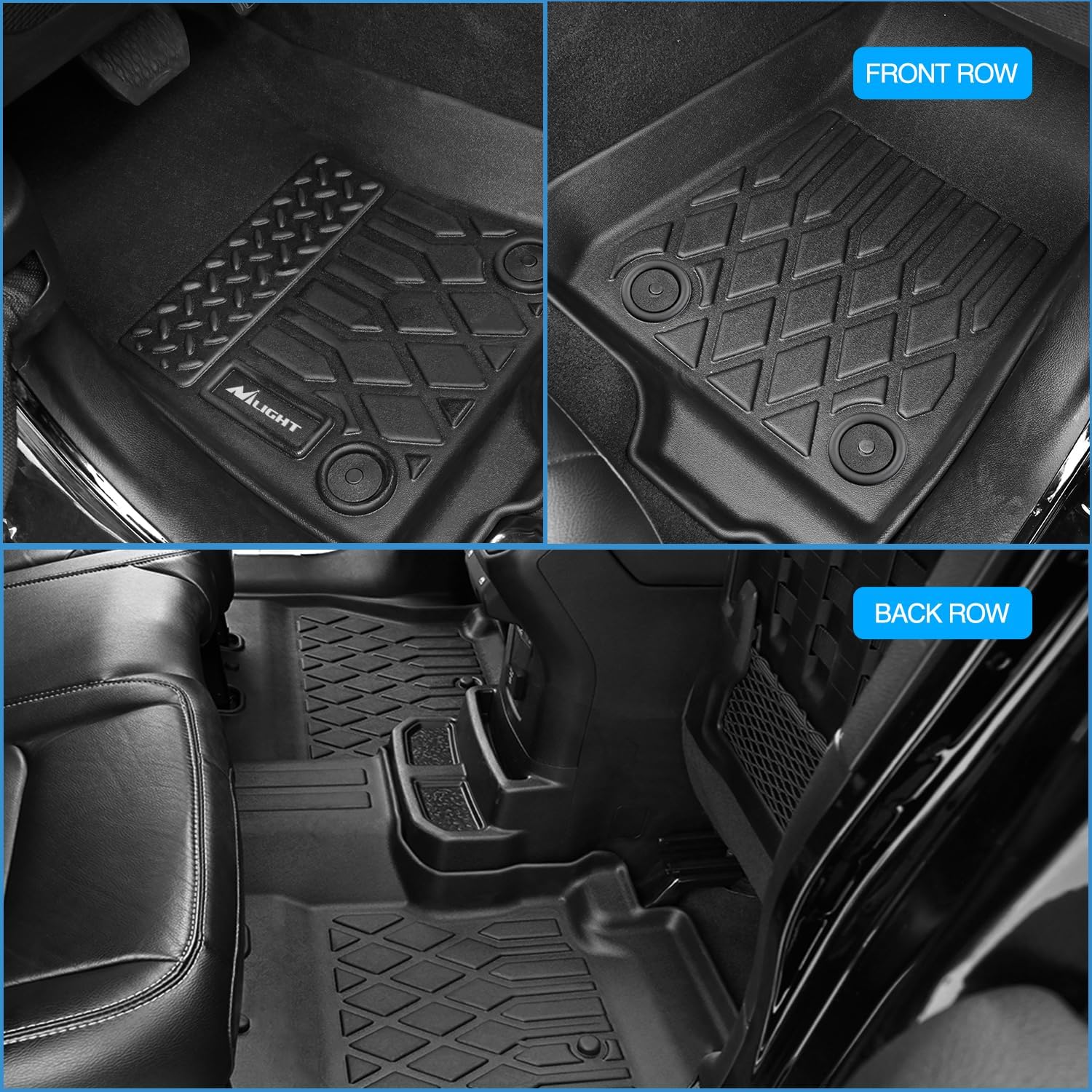 Nilight TPE Floor Mats for Jeep Gladiator JT 2020 2021 2022 2023 2024 2025 2026 All Weather Custom Fit Heavy Duty Floor Liners