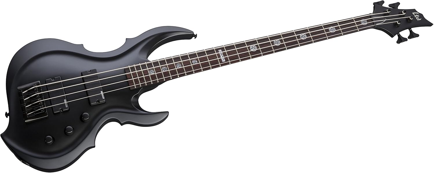 ESP LTA204FRXBLKS Bass Guitar, Black Satin