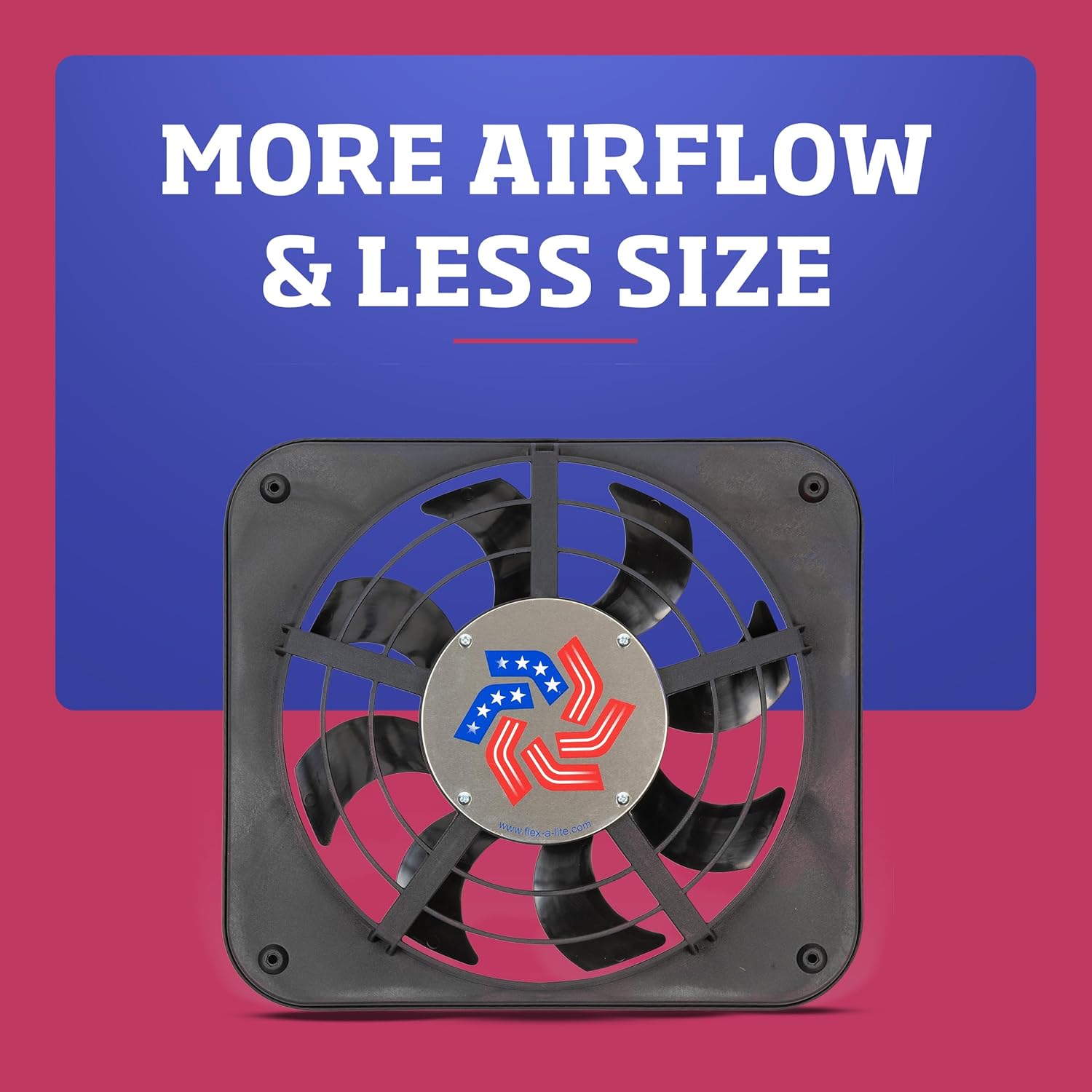 Flex-A-Lite Lo-Profile S-Blade Electric Fan, Puller Fan (123), Car Accessories, 12-1/8 Inches, Black