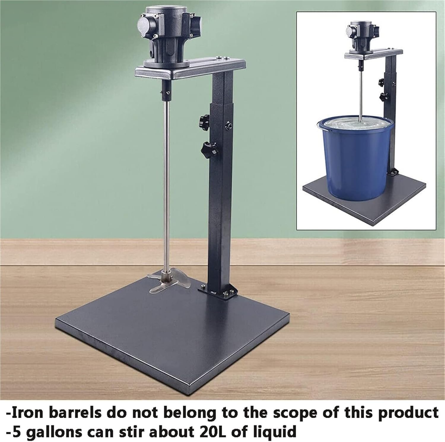 Desktop Vertical Air Mixer,Pneumatic Paint Mixer Machine,5 Gallon/20L Manual Lift Paint Stirrer,Ink Mixing Machine for Mixing
