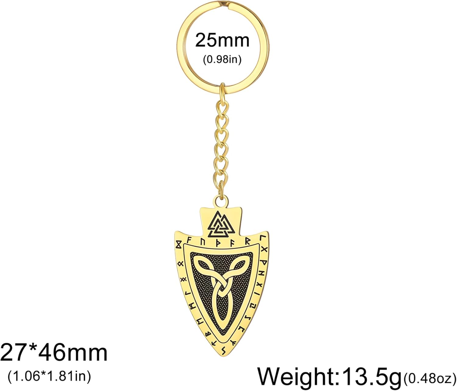 EUEAVAN Viking Keychain Odin Valknut Celtic Knot Shield Keyring Nordic Rune Protection Amulet Pagan Jewelry Mythology Gift