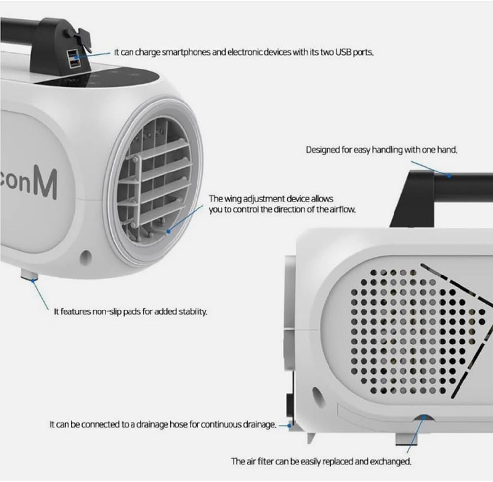 CampingM portable air conditioner Convenient for outdoor activities 18.5(W)×7.5(D)×9.5(H) inch
