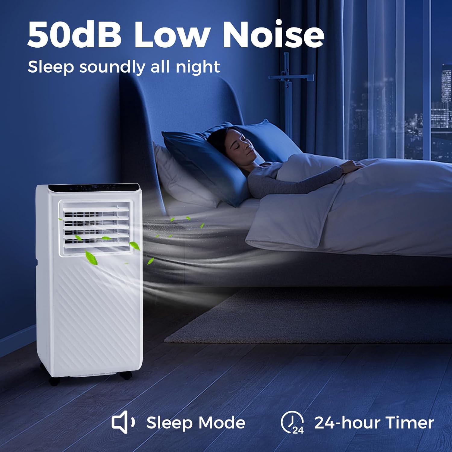 KOTEK Portable Air Conditioners, Cools up to 350 Sq.Ft, 8000 BTU 3-in-1 AC Unit for Bedroom with Dehumidifier, Fan & Sleep Mode & Window Kit, Room Air Conditioner Portable for Home Office (10000BTU)