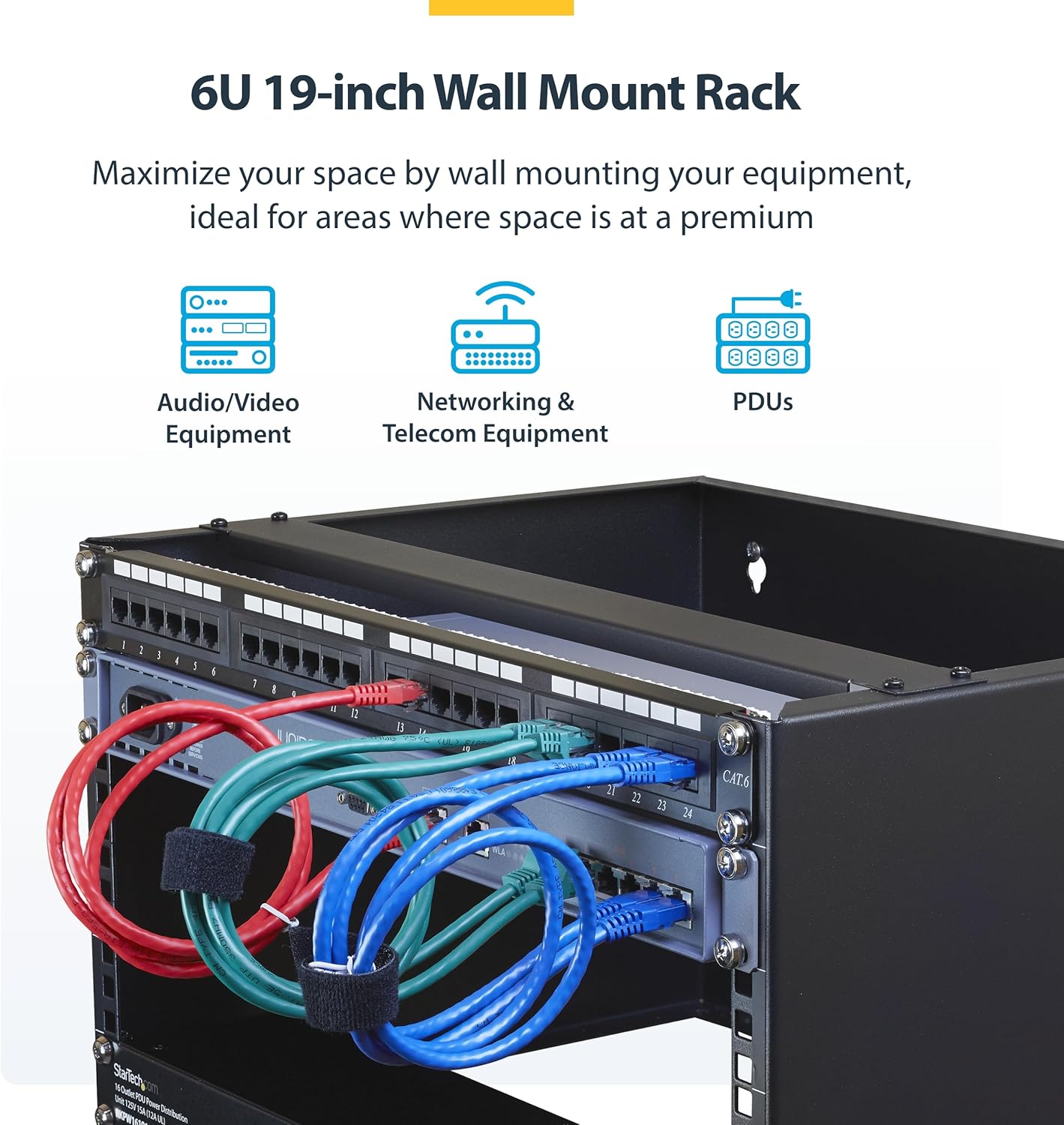 StarTech.com 6U Wall Mount Network Rack - 14 Inch Deep (Low Profile) - 19
