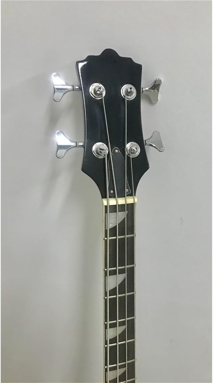 Beginner Electric Guitar Kits 4 String Handmade F Hole Semi Hollow Professional Jazz Electric Bass Transparent Black