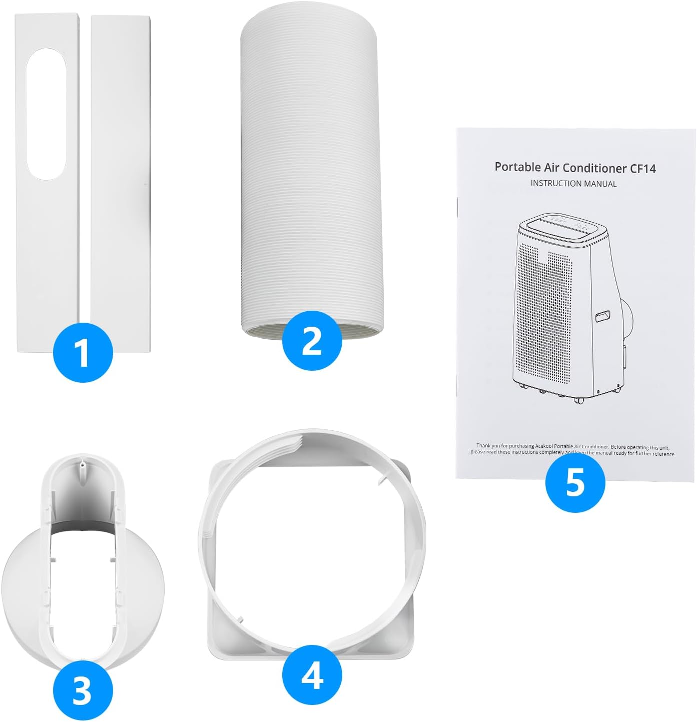 BLACK+WHITE 14000 BTU Portable Air Conditioner, 3-in-1 Portable AC with Fan & Dehumidifier, Quiet Sleep Mode 