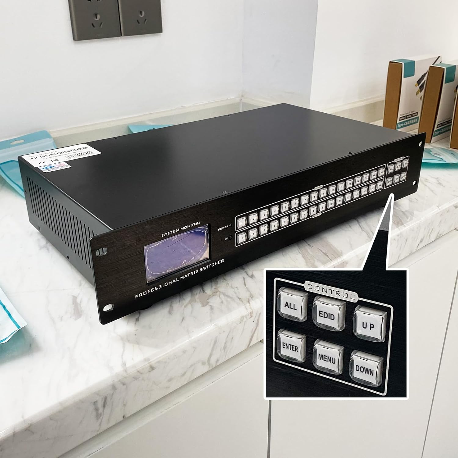 4K 16x16 HDMI Matrix 16 in 16 Out【Web Control】, 4K@30Hz HDMI Switcher Splitter Support Rack-Mount, EDID, HDCP, IR Remote Control, RS232, LAN Port, GUI