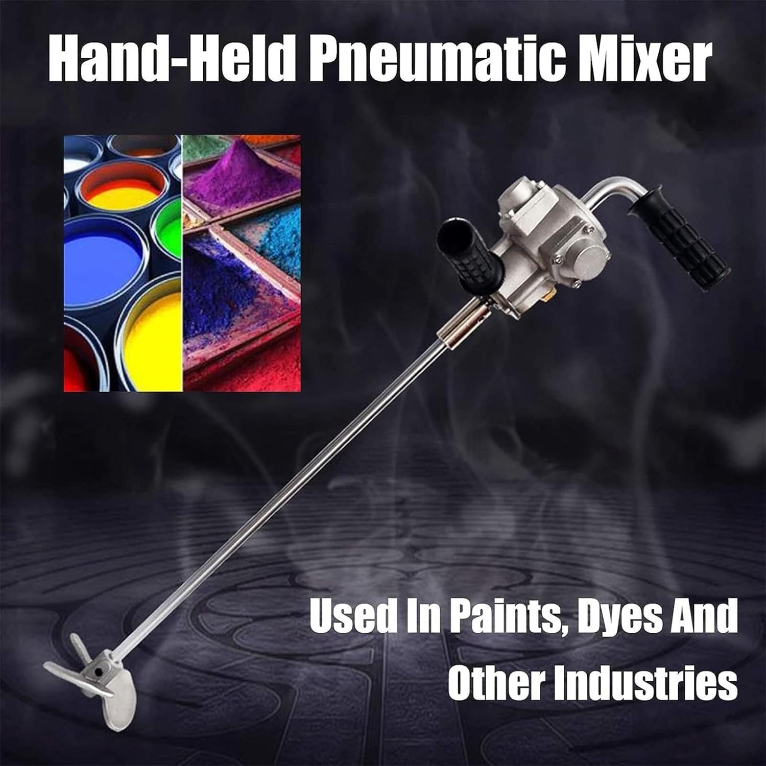 Portable Pneumatic Paint Mixer, 5 Gal/20L Adjustable Speed Coating Mixer Machine, Air Agitator Paint Mix Tool for Paint Coating Materials Viscous Liquid Ink