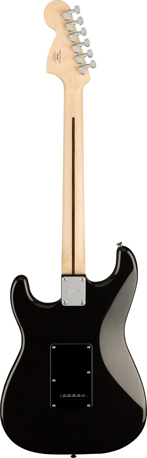 Fender Squier Affinity Stratocaster HSS Limited Edition - Metallic Black Bundle with Gig Bag, Tuner, Strap, Picks, and Austin Bazaar Instructional DVD