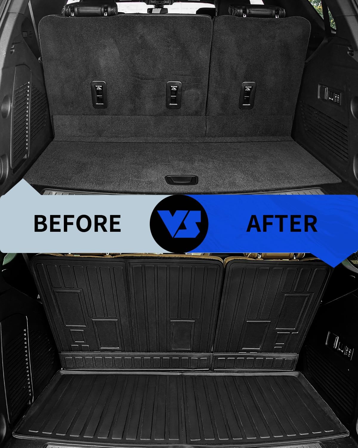 Rongtaod Floor Mats Compatible with 2022 2023 2024 2025 2026 Chevrolet Tahoe 7 Seats Trunk Mat Cargo Mat Cargo Liner Back Seat Protector Chevy Tahoe Accessories (Trunk Mat+Backrest Mats+Floor Mats)