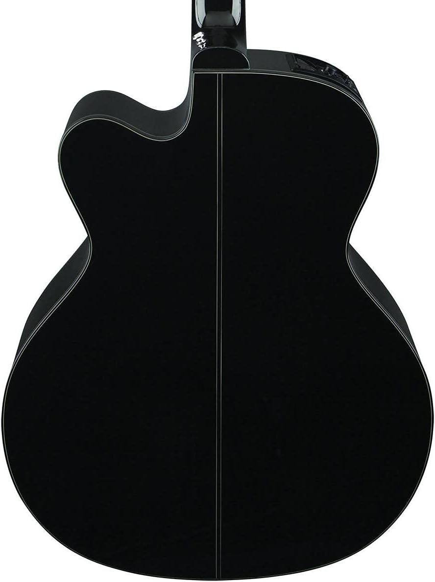Takamine G Series GB30CE-BLK Jumbo Acoustic Electric Bass Guitar, Venetian Cutaway, Black