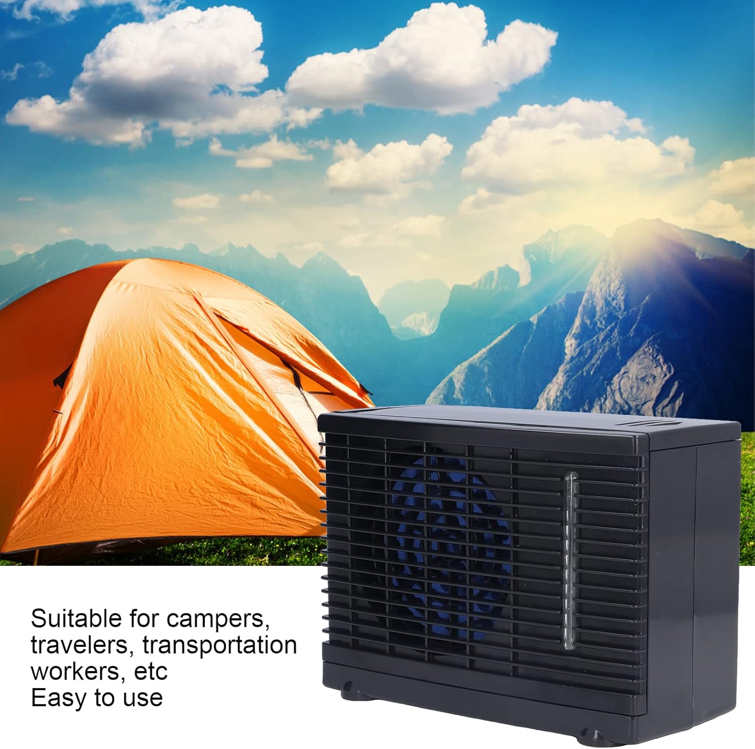 Desk Air Conditioning Fan, Fashionable Small Evaporative Cooler Portable Low Power Consumption Silent for Car for Home