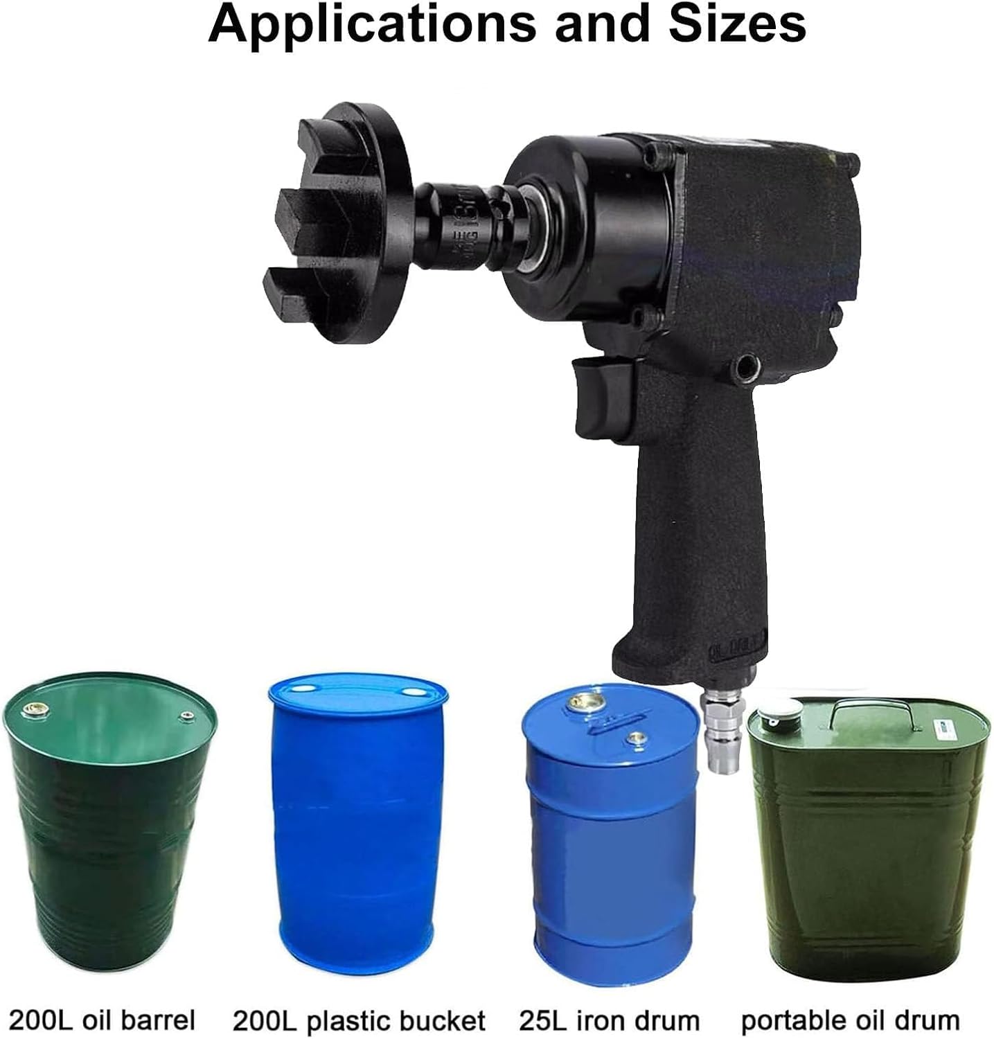 28MM/61MM Oil Drum Capping Machine, Pneumatic Oil Barrel Crimper, Idling Speed 7000RPM, Adjustable Forward and Reverse, for Liquid Packaging Industry