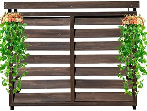 Air Conditioner Covers for Outside Units Wooden Air Conditioner Cover Privacy Fence Screen Condensing Unit Protective Cover Decorative Louvered Frame Weather Resistant (Size : B)