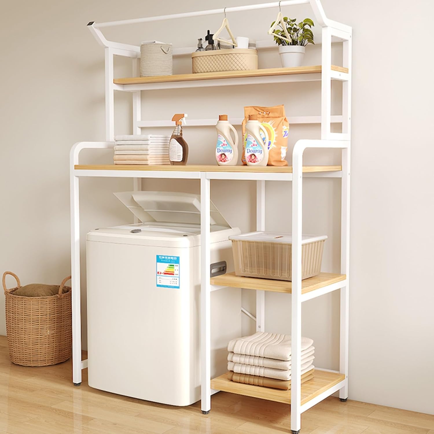 Multifunctional Washing Machine Storage Rack, Drum Washing Machine Upper Storage Rack, 4-Layer Side Storage Rack