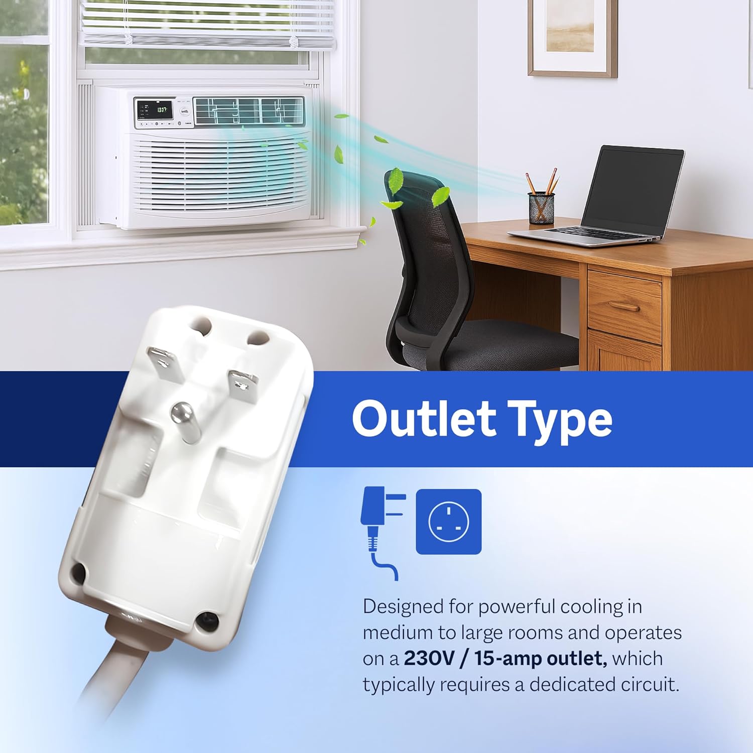 Cool-Living 18,000 BTU Window Mount Room Air Conditioner with Installation Kit and Remote Control, Cools Rooms Up To 1000 Square Feet, White