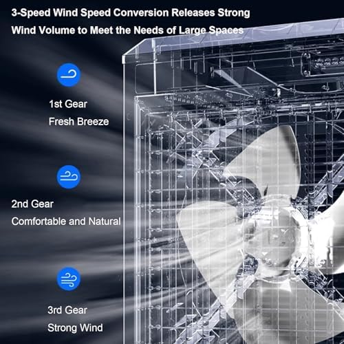 Evaporative Air Cooler, 3-in-1 Portable Air Conditioner, 21 Gal Swamp Cooler with 120° Oscillation, 4 Ice Pack, 3 Speeds Cooling Fan for Supermarket, Factory Floor