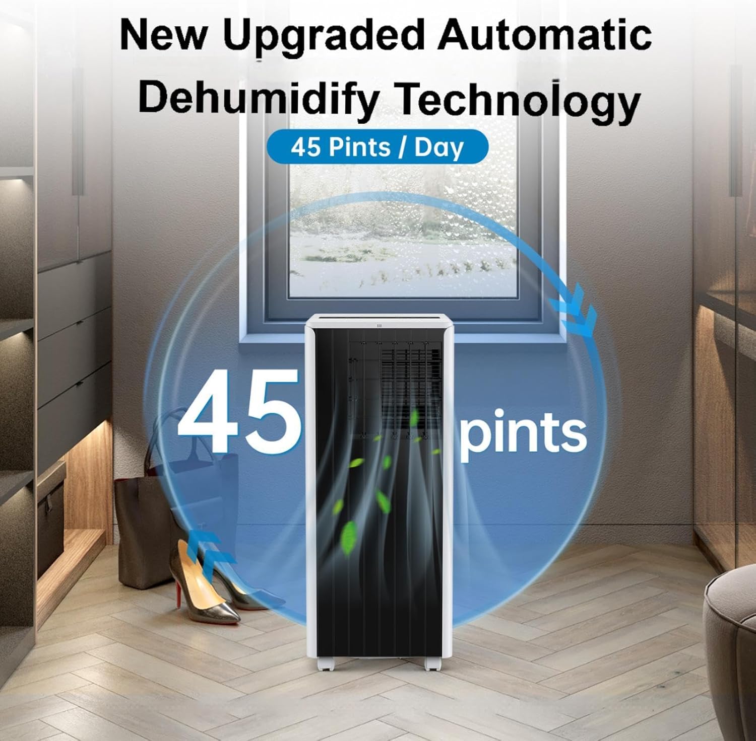 Air Conditioner 8000 BTU Portable Air Conditioner, 3-In-1 AC Unit with Fan, Cool & Dehumidify Modes, Air Conditioners Cool Up to 350 Sq.Ft, Remote & LED Touch Control (Gray)