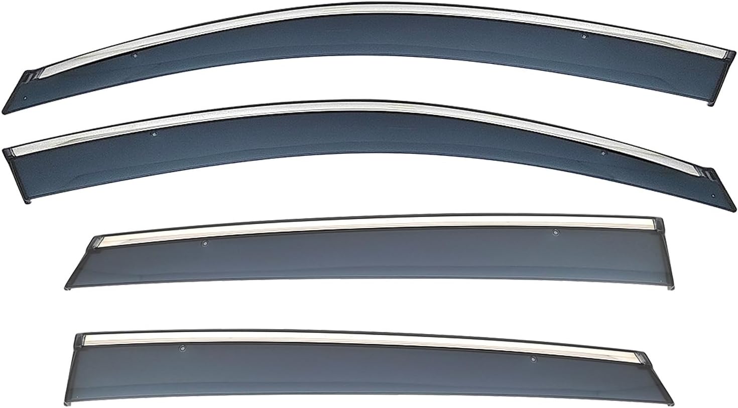 Window Deflectors for Hyundai I30 MK1-FD 2007-2012, Sun Rain Guard Window Visors Vent Shades with Bright Stripes Car Accessories