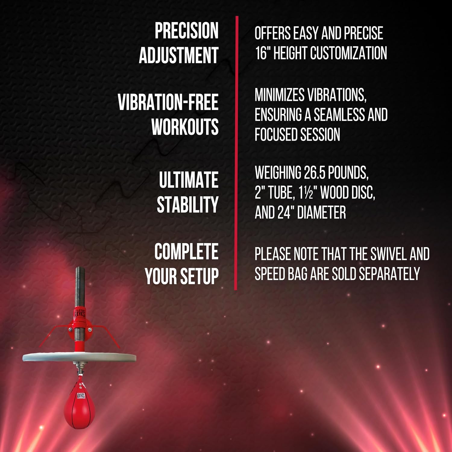 CLETO REYES Speed Bag Platform with Wall Mount, Punching Bag Accessories, Professional Boxing Equipment for Training at Home, MMA, Kickboxing, Muay Thai