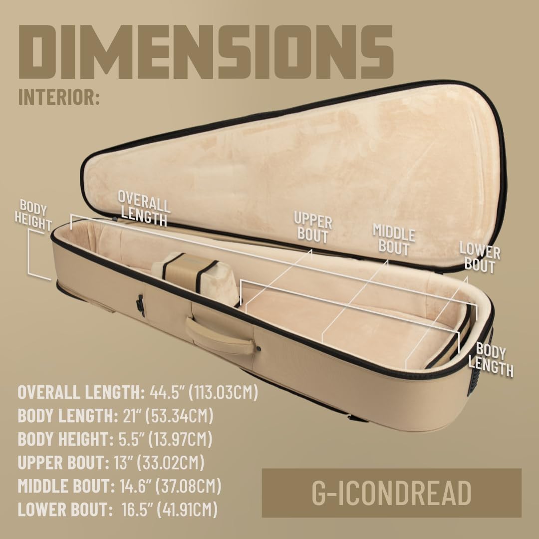 Gator Cases ICON Series Premium Weather Resistant Gig Bag for Acoustic Guitars with TSA Luggage Lock-Friendly Zipper Pulls; Khaki (G-ICONDREAD-KHK)