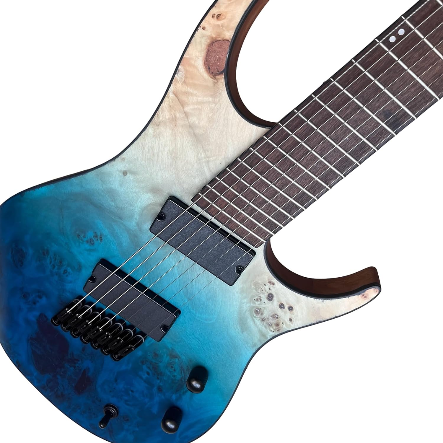 Handmade Generation Pro Fanned Fret Electric Guitar Body is Mahogany Fretboard is Rosewood with High Output Humbucker Pickups 24 Frets (7 string)