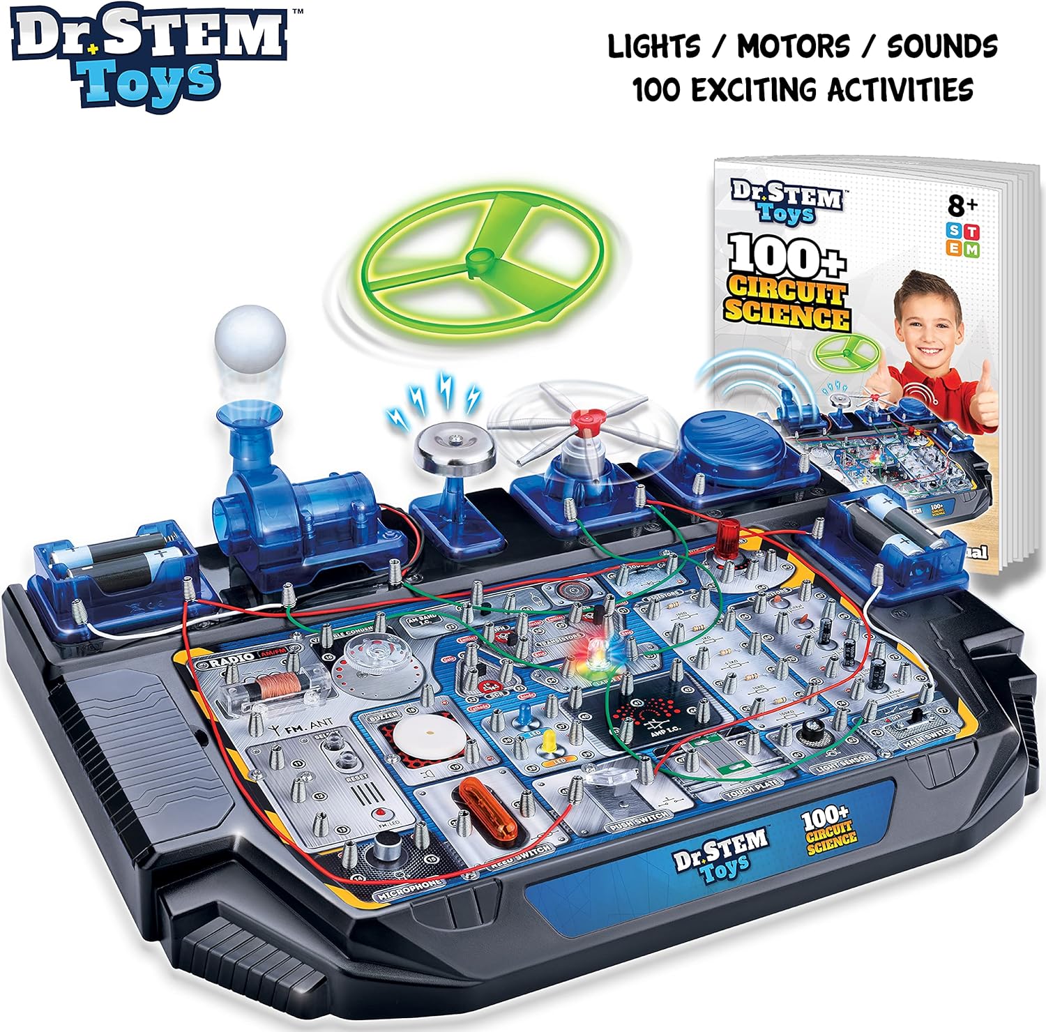 Dr. STEM Toys Circuit Science Kit, Includes Over 100 Electrical Experiments with Lights, Sounds, and Action - for Boys and Girls Ages 8+