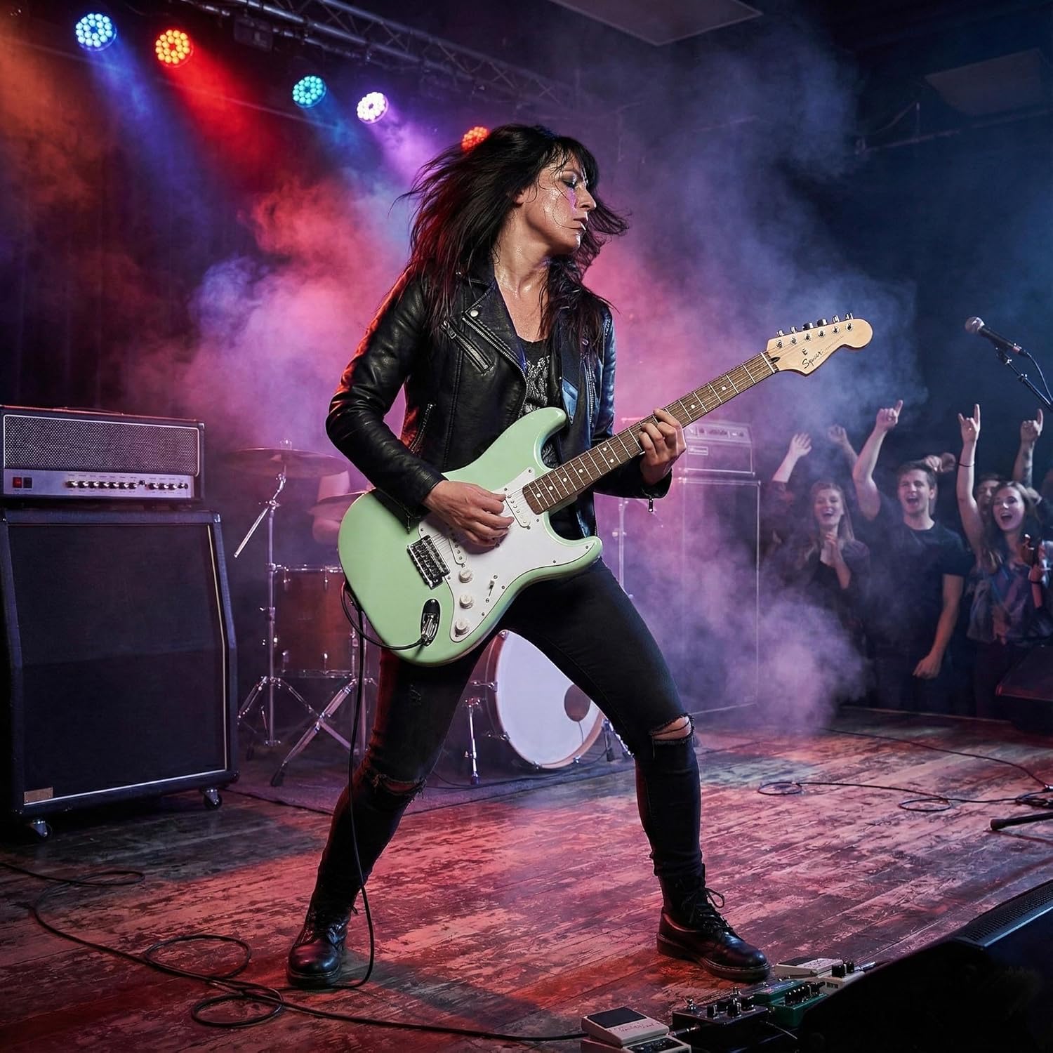 Fender Squier Sonic Stratocaster - Surf Green Bundle with Frontman 10g Amp, Gig Bag, Cable, Strap, Tuner, Picks, and Austin Bazaar Guitar DVD