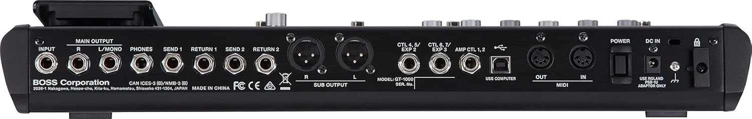 Boss GT-1000 Guitar Effects Processor Bundle with Gearlux Power Supply, Instrument Cable, Patch Cable, and Picks