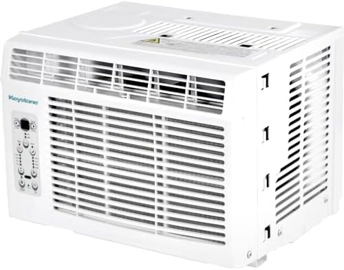 Keystone 6,000 BTU Window Mounted Air Conditioner & Dehumidifier, 115V, Air Conditioner for Rooms up to 250 Sq.Ft. with Smart Remote Control