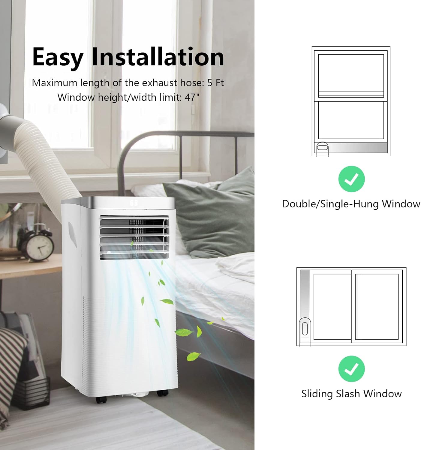 PETSITE Portable Air Conditioner, 10000 BTU AC Cooling Unit with Remote Control, 3-in-1 Air Conditioners with Dehumidifying, Fan & Air Cooler Function, Cools Up to 350 sq.ft