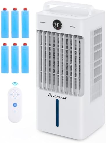 Windowless Portable Air Conditioners with Remote, 3-IN-1 Evaporative Air Cooler with Display, 2.64-Gal Tank for 10H Cooling, 3 Modes & 6 Speeds, 60° Oscillation, 12H Timer, Swamp Cooler for Indoors