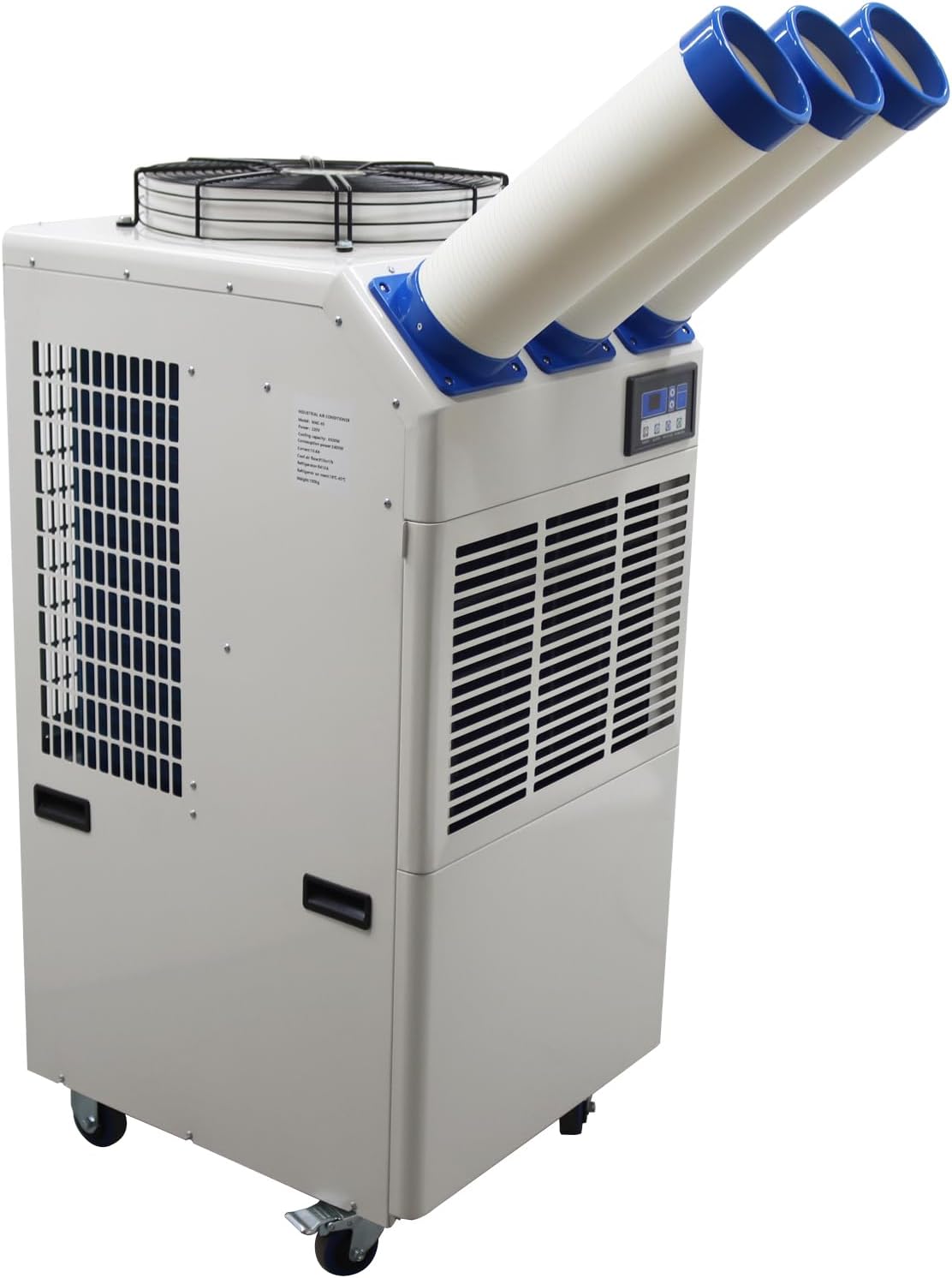 Industrial Portable Air Conditioner with Wheels 14L Large Tank Commercial Spot Cooler Adjustable Air Outlet Ideal for Hospitals Workshops Outdoor Events 220V 2.4KW