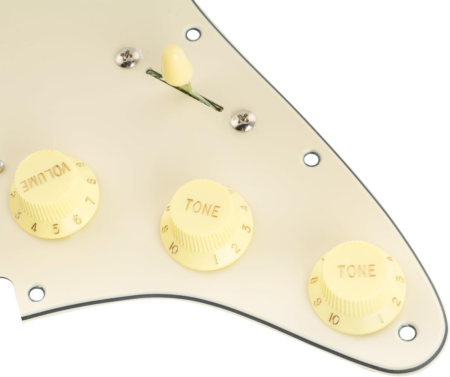 Musiclily Pro Auto-Split HSS Loaded Pickguard ST Prewired Pickguard with Artec Alnico 5 Single Coil Humbucker Pickups for American/Mexico Import Squier Strat Electric Guitar, 3ply Cream