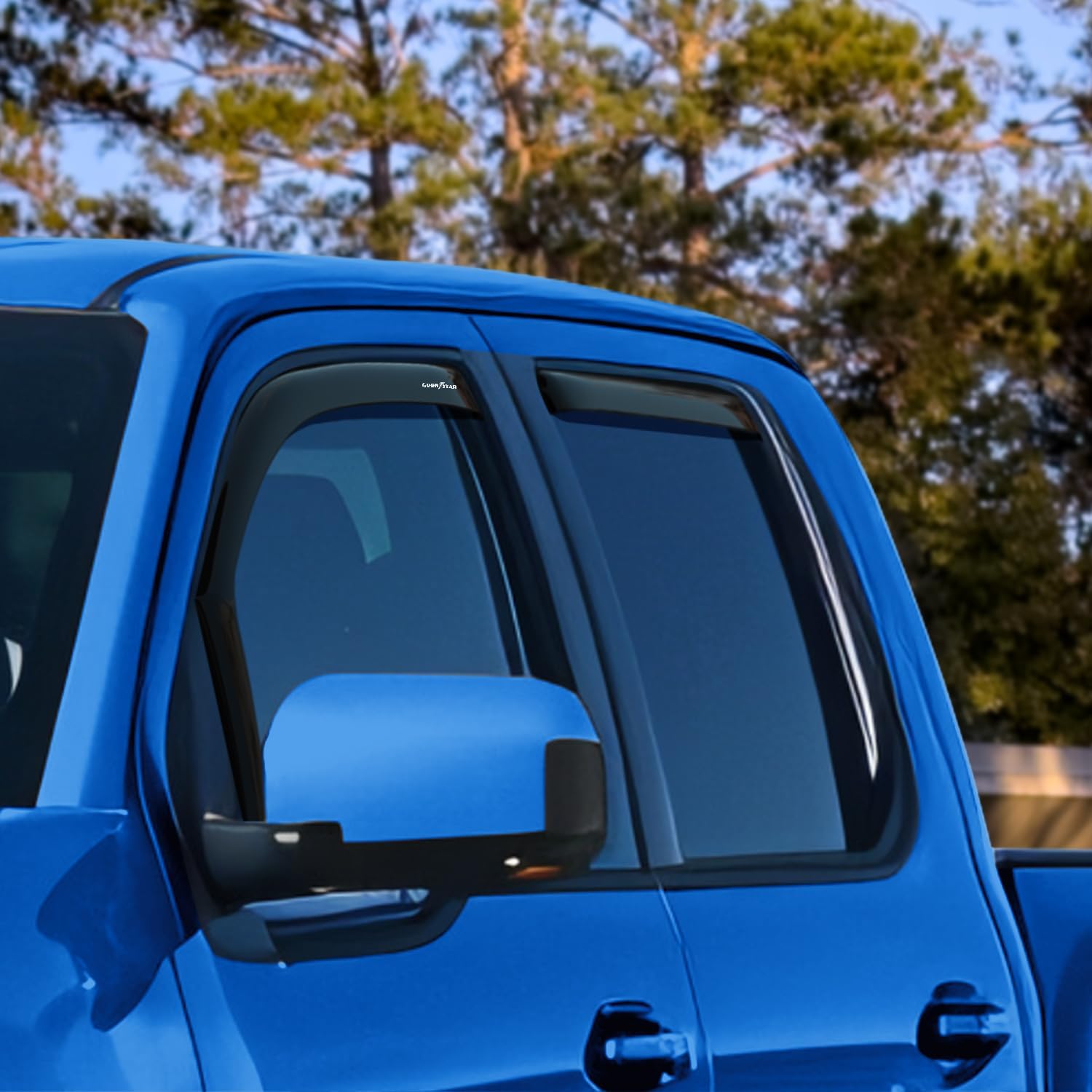 Goodyear Shatterproof in-Channel Window Deflectors for Nissan Frontier 2022-2026 Crew Cab, Rain Guards, Window Visors for Cars, Vent Deflector, Car Accessories, 4 pcs - GY007865